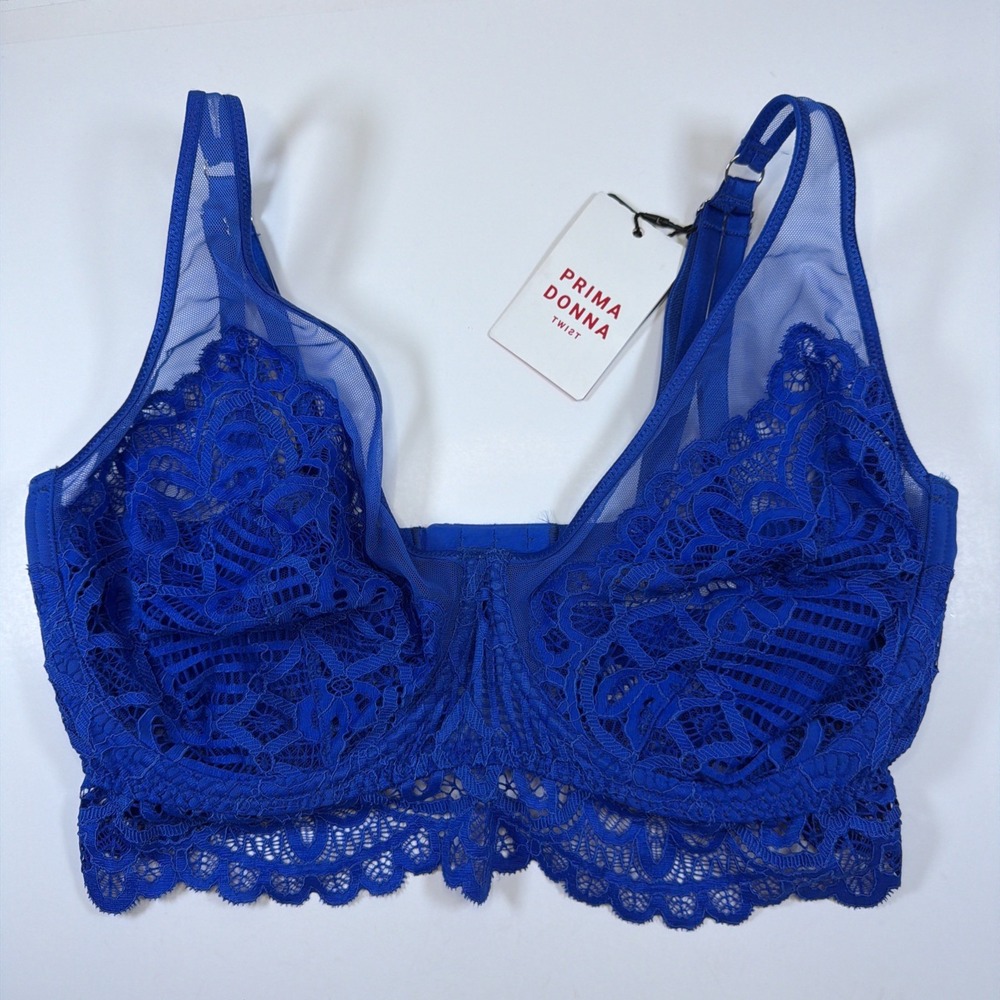 PRIMA DONNA Electric Blue Twist First Night Triangle Underwire Bra UK 36G New